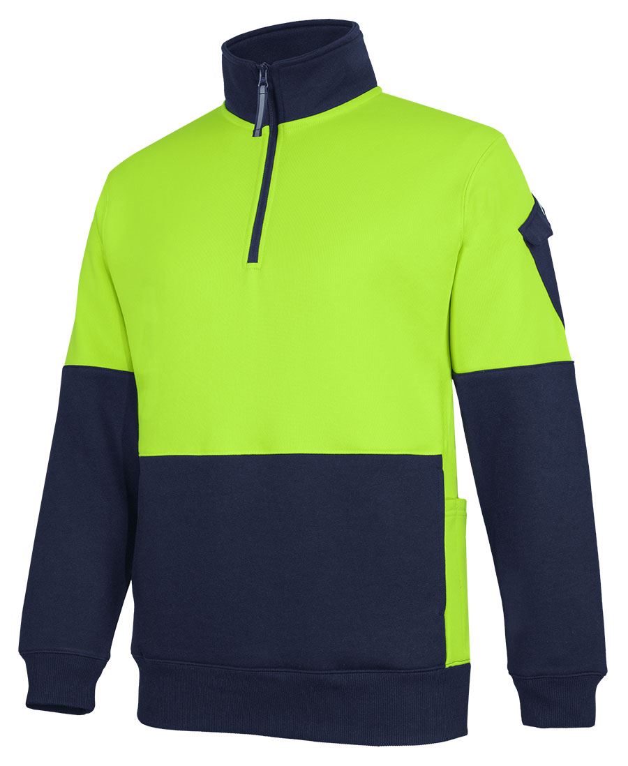 6CHVF - JB's Wear - Hi-Vis 350gsm 1/2 Zip Neck Sweatshirt