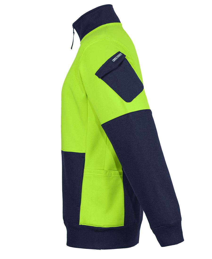 6CHVF - JB's Wear - Hi-Vis 350gsm 1/2 Zip Neck Sweatshirt