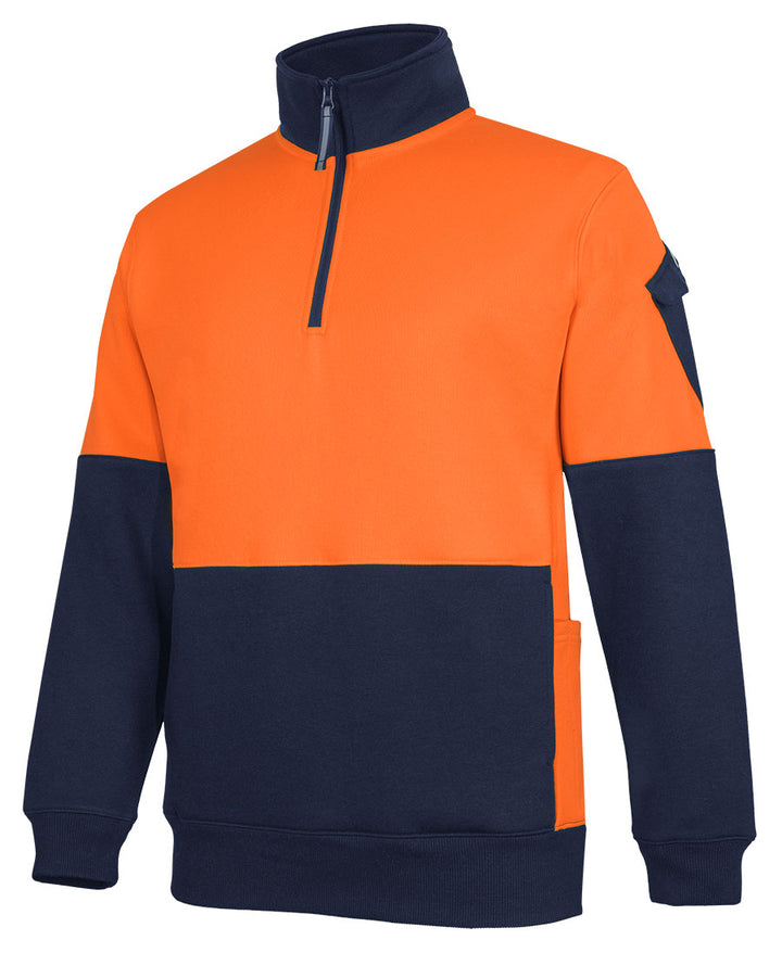 6CHVF - JB's Wear - Hi-Vis 350gsm 1/2 Zip Neck Sweatshirt