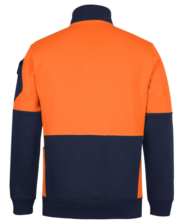 6CHVF - JB's Wear - Hi-Vis 350gsm 1/2 Zip Neck Sweatshirt