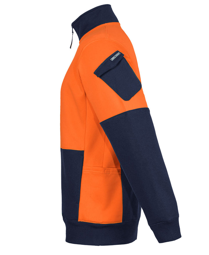 6CHVF - JB's Wear - Hi-Vis 350gsm 1/2 Zip Neck Sweatshirt