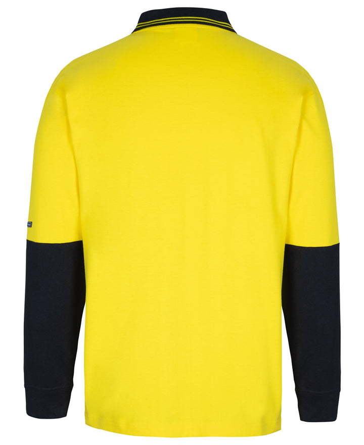 6CPHL - JB's Wear - Hi Vis 100% Cotton Long Sleeve Polo (Day) - 210gsm