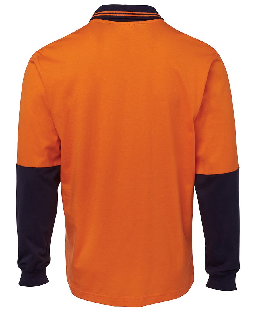 6CPHL - JB's Wear - Hi Vis 100% Cotton Long Sleeve Polo (Day) - 210gsm