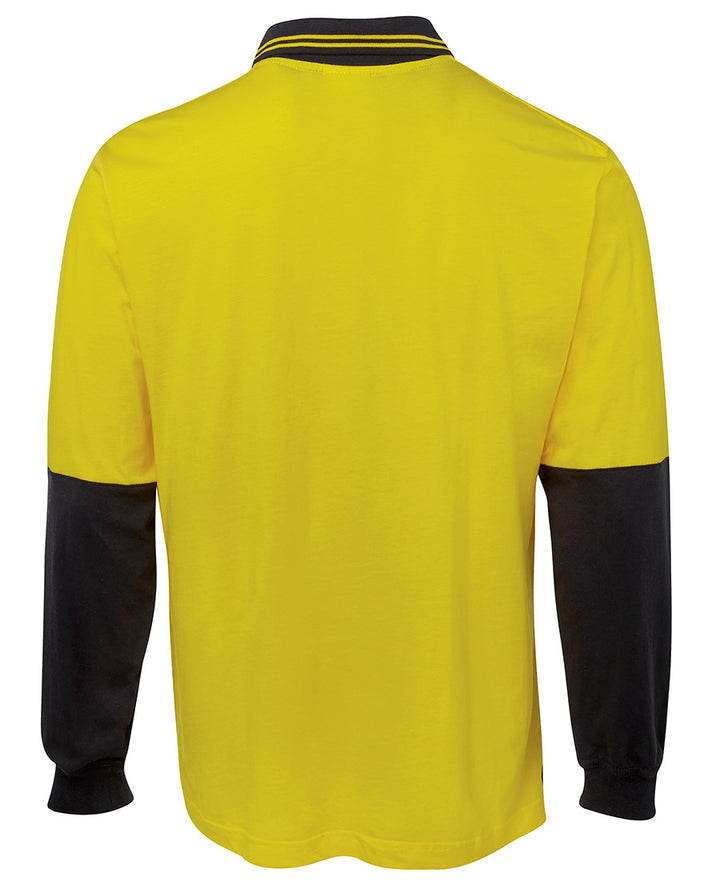 6CPHL - JB's Wear - Hi Vis 100% Cotton Long Sleeve Polo (Day) - 210gsm