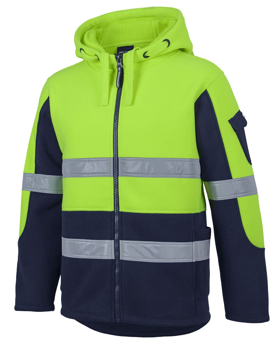 6DLZ - JB's - Hi Vis D+N 450g Full Zip Shepherd Hoodie