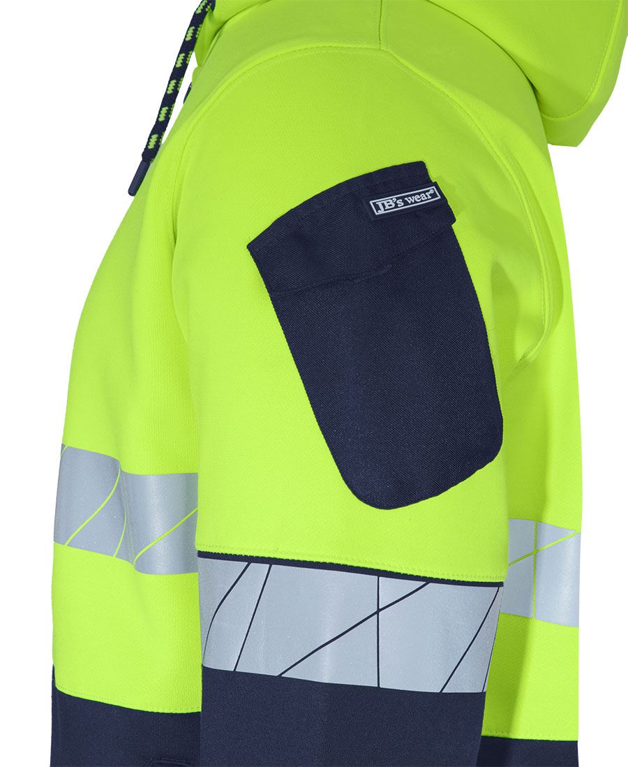 6DPFZ - JB's Wear - Hi-Vis 450g Full Zip Hoodie with Fragmented Tape