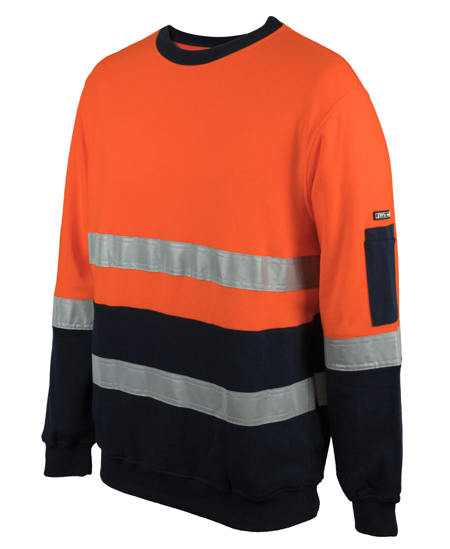 6DVCM - JB's Wear - Hi-Vis (D+N) 310gsm Cotton Crew Neck Orange/Navy