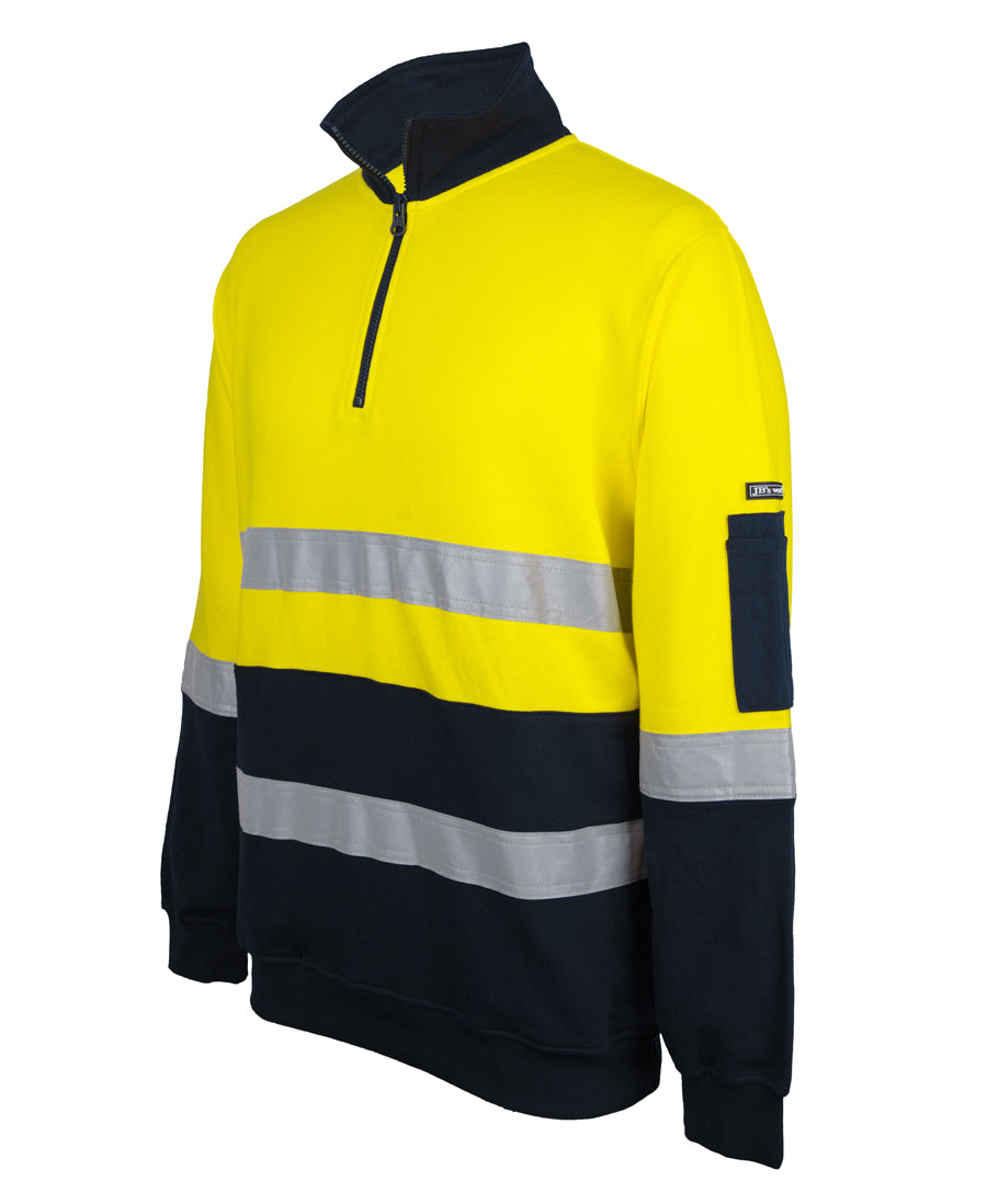 6DVFM - JB's Wear - Hi Vis 310g Cotton 1/2 Zip Fleece (Day/Night) - NEW