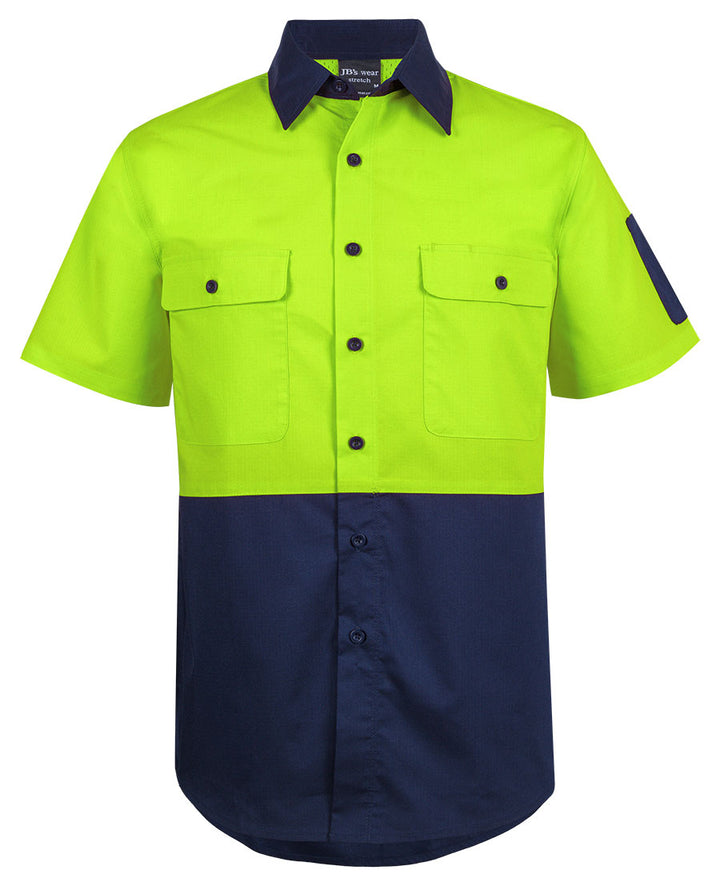 6HRFS -  JB's Wear - Hi-Vis Class F Ripstop Short Sleeve Shirt 145g
