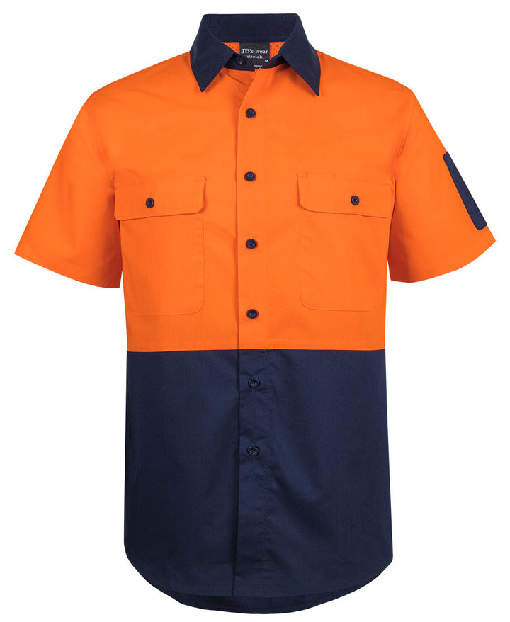 6HRFS -  JB's Wear - Hi-Vis Class F Ripstop Short Sleeve Shirt 145g