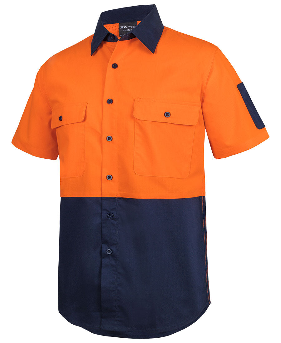 6HRFS -  JB's Wear - Hi-Vis Class F Ripstop Short Sleeve Shirt 145g