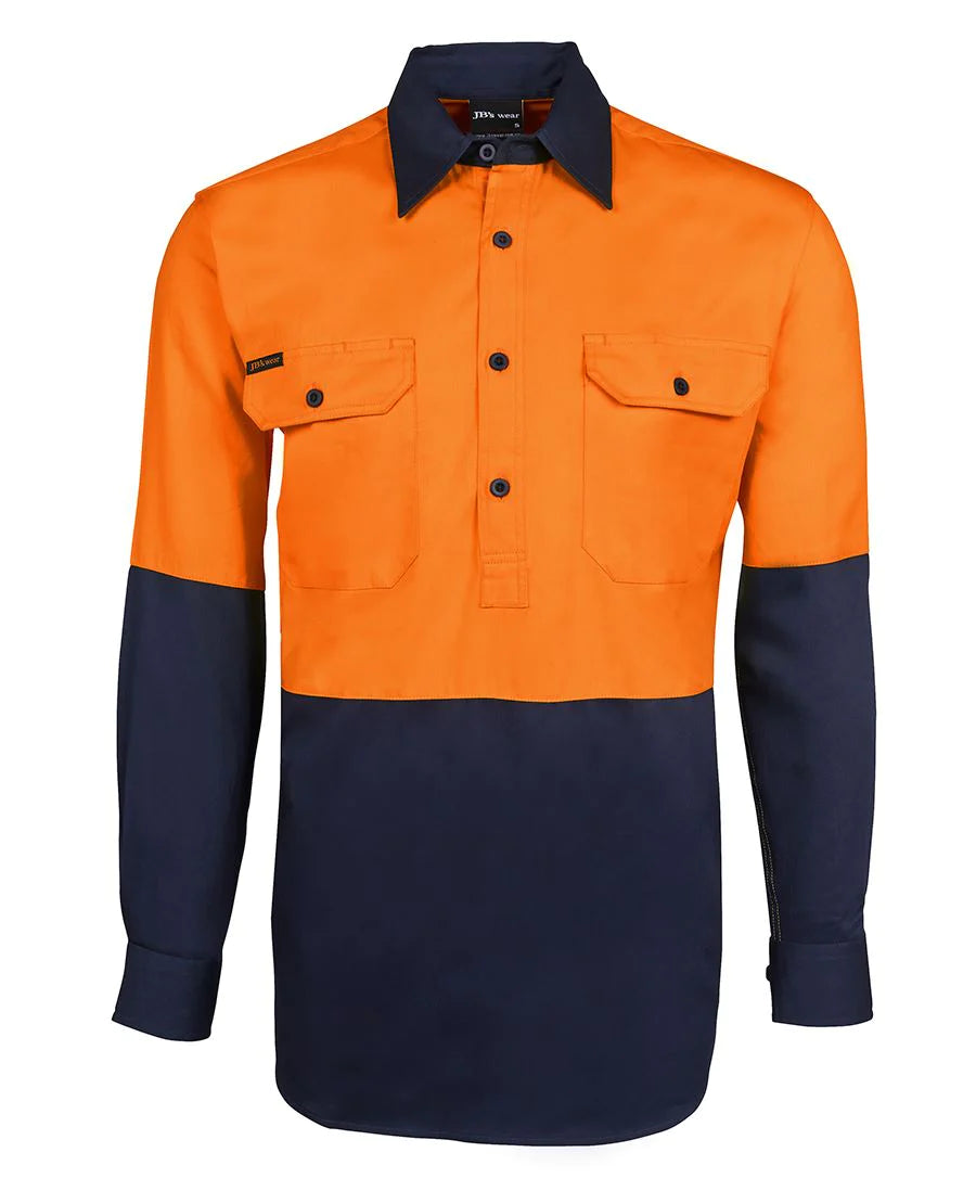 6HVCF - JB's Wear -  Hi Vis Close Front  L/S 190g Shirt