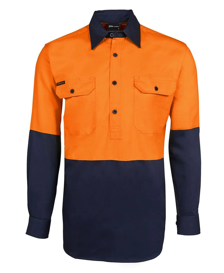 6HVCF - JB's Wear -  Hi Vis Close Front  L/S 190g Shirt