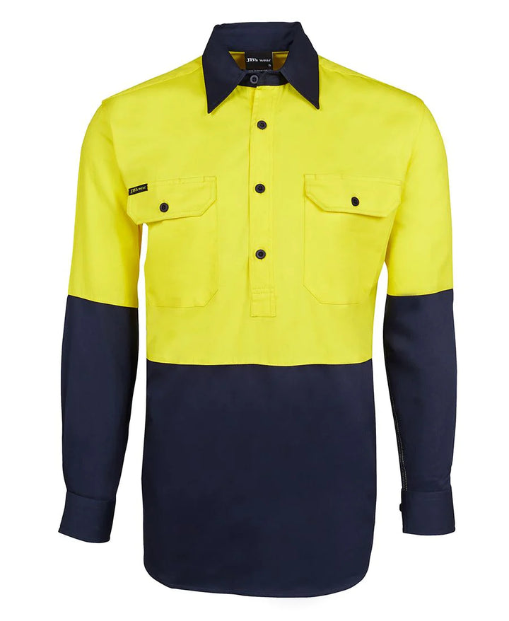 6HVCF - JB's Wear -  Hi Vis Close Front  L/S 190g Shirt