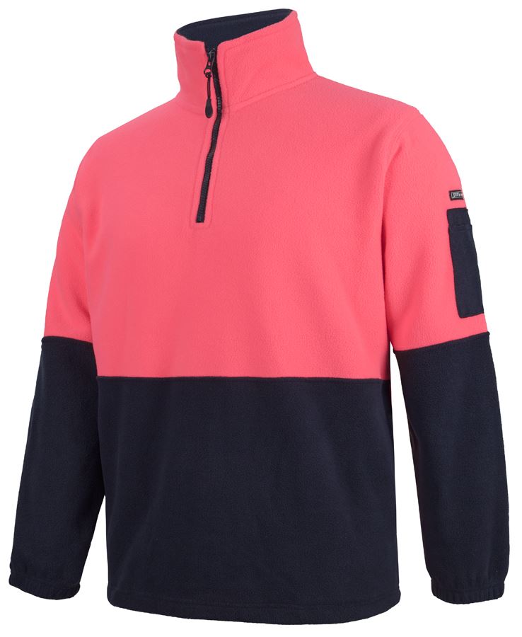 6HVPF - JB's Wear - Hi-Vis 1/2 zip Polar Fleece