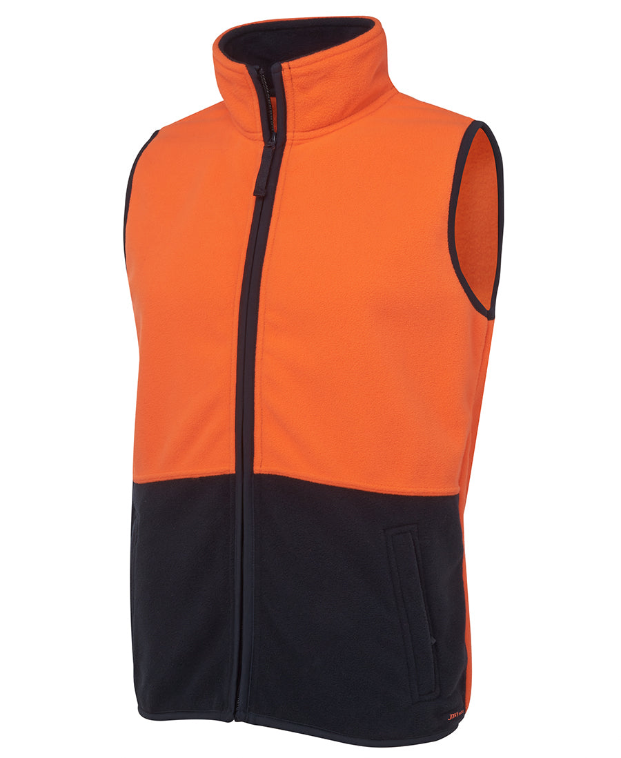 6HVPV - JB's Wear - Hi-Vis Polar Vest Orange/Navy