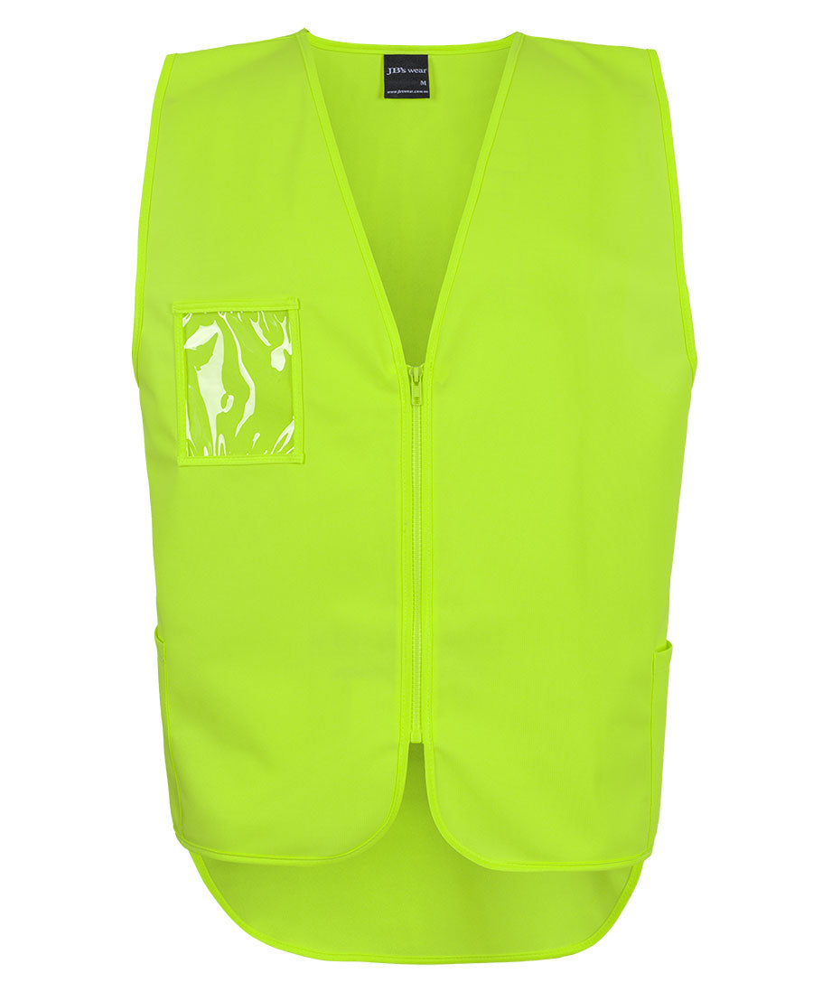 6HVSW - JB's Wear - Hi Vis Zip Drop Tail Safety Vest