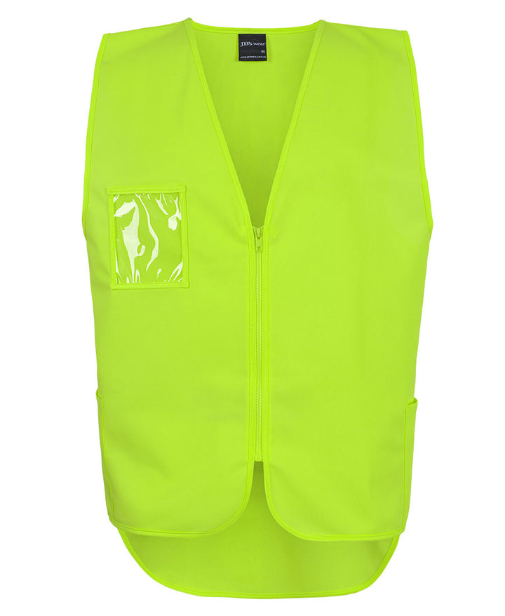 6HVSW - JB's Wear - Hi Vis Zip Drop Tail Safety Vest