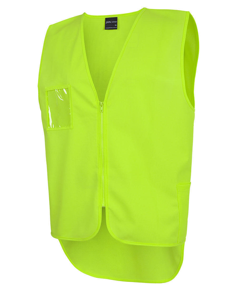 6HVSW - JB's Wear - Hi Vis Zip Drop Tail Safety Vest
