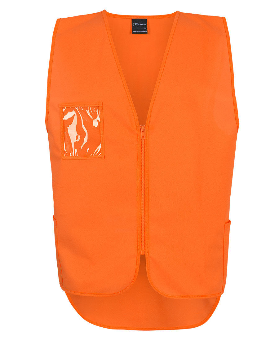 6HVSW - JB's Wear - Hi Vis Zip Drop Tail Safety Vest