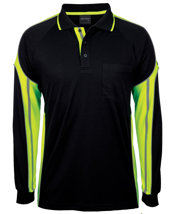 6SPPL - JB's Wear - Street Panel L/S Polo Black/Lime