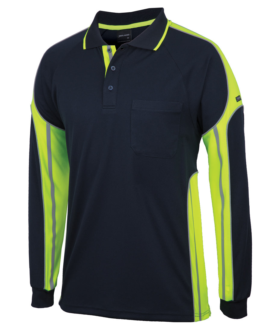 6SPPL - JB's Wear - Street Panel L/S Polo Black/Lime