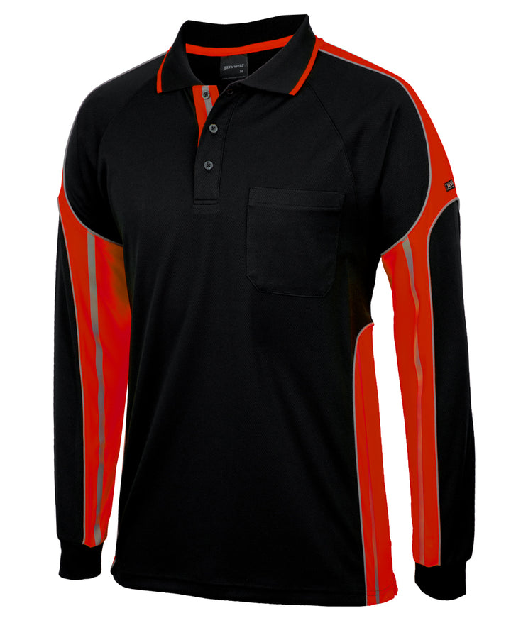 6SPPL - JB's Wear - Street Panel L/S Polo Black/Orange