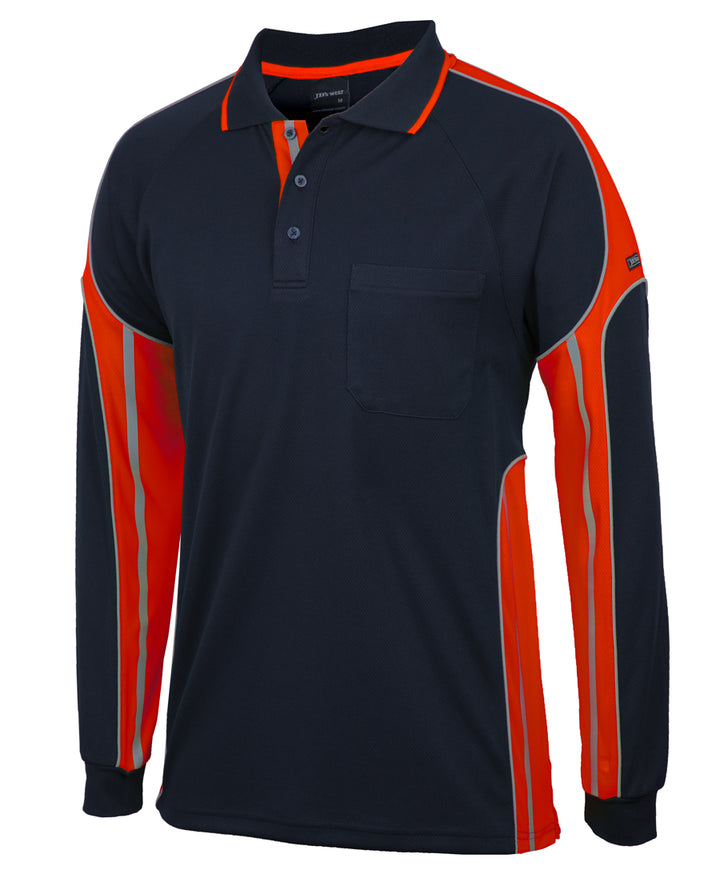 6SPPL - JB's Wear - Street Panel L/S Polo Navy/Orange