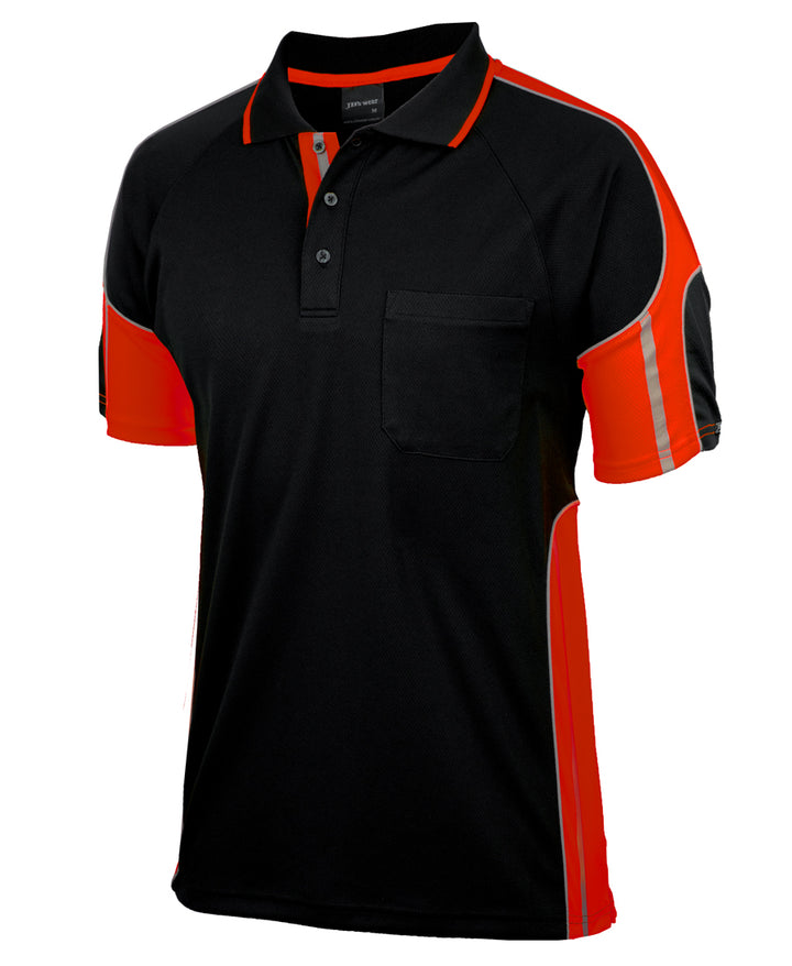 6SPPS - JB's Wear - Street Panel S/S Polo Black/Orange