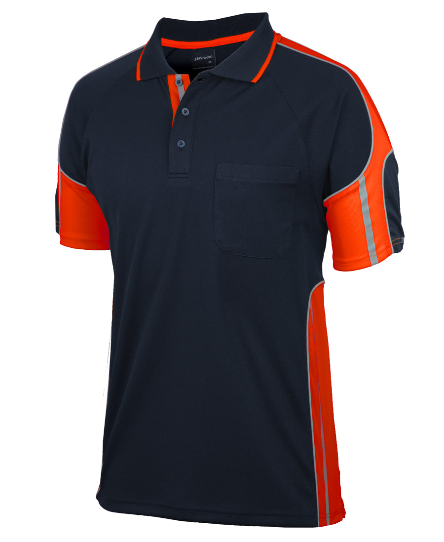 6SPPS - JB's Wear - Street Panel S/S Polo Navy/Orange