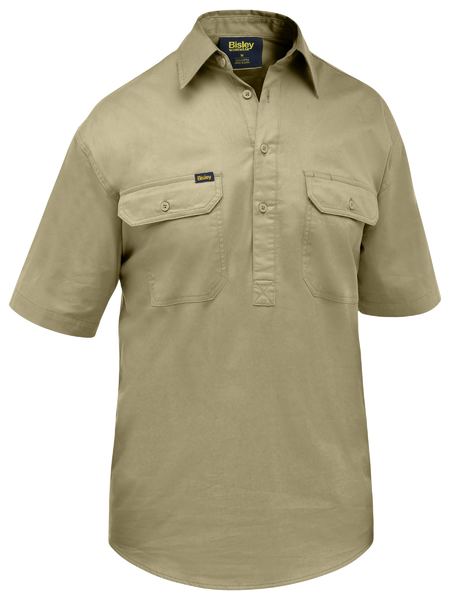 BSC1820 - Bisley - Closed Front Cool Lightweight S/S Shirt Khaki