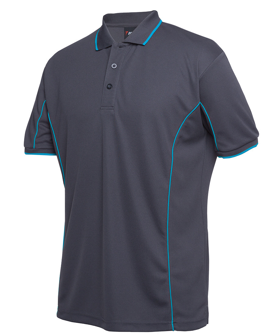 7PIP - JB's Wear - Team Piping Polo Charcoal/Aqua