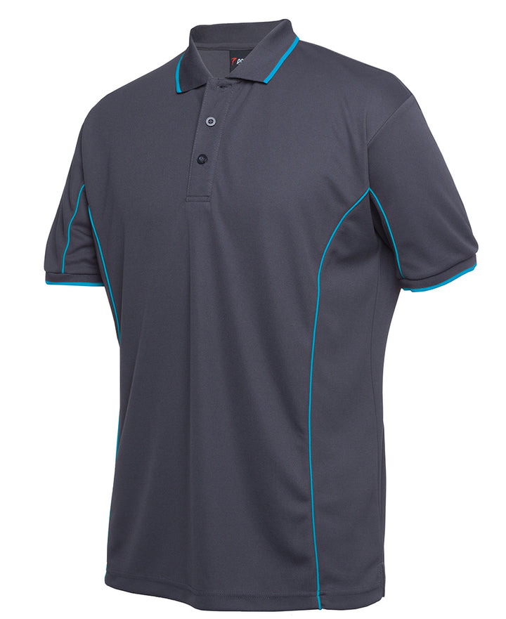 7PIP - JB's Wear - Team Piping Polo Charcoal/Aqua
