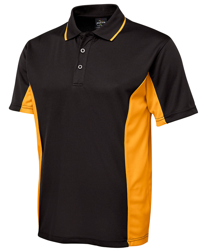 7PP - JB's Wear - Men's Podium Contrast Cool Polo Black/Gold