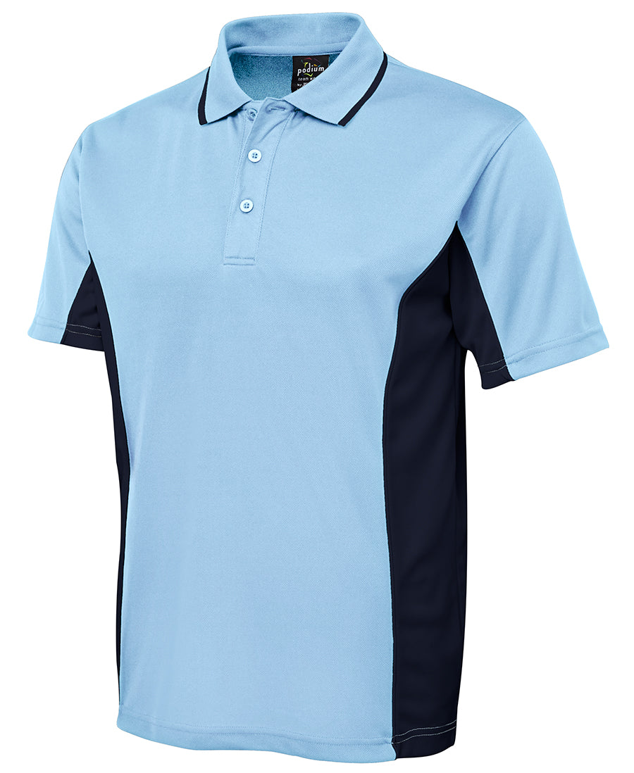 7PP - JB's Wear - Men's Podium Contrast Cool Polo Light Blue/Navy