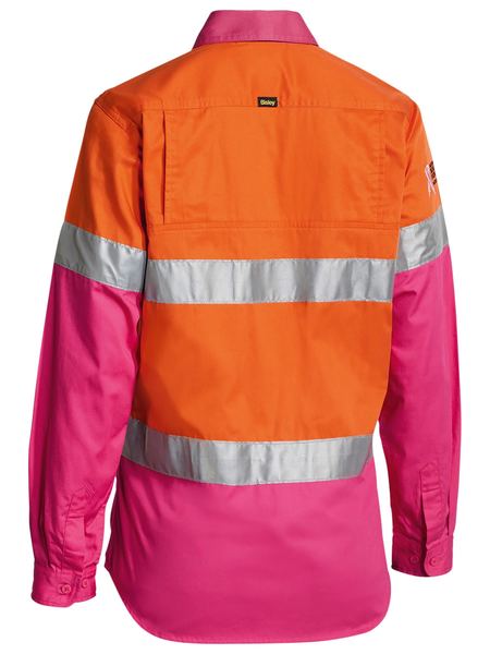 BL6696T - Bisley - Women's Taped Hi-Vis Cool Lightweight Drill Shirt