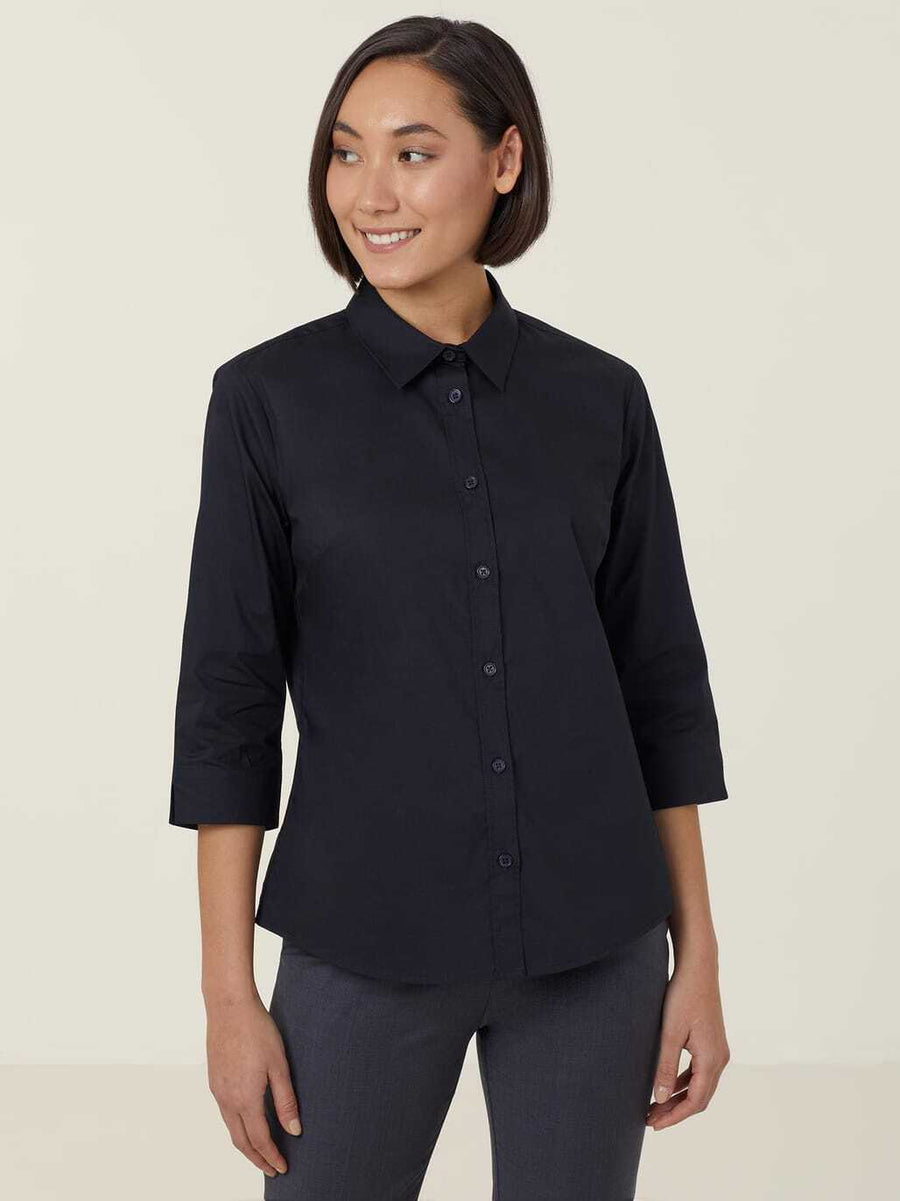 CATUKY - NNT - Avignon Stretch 3/4 Sleeve Shirt Black