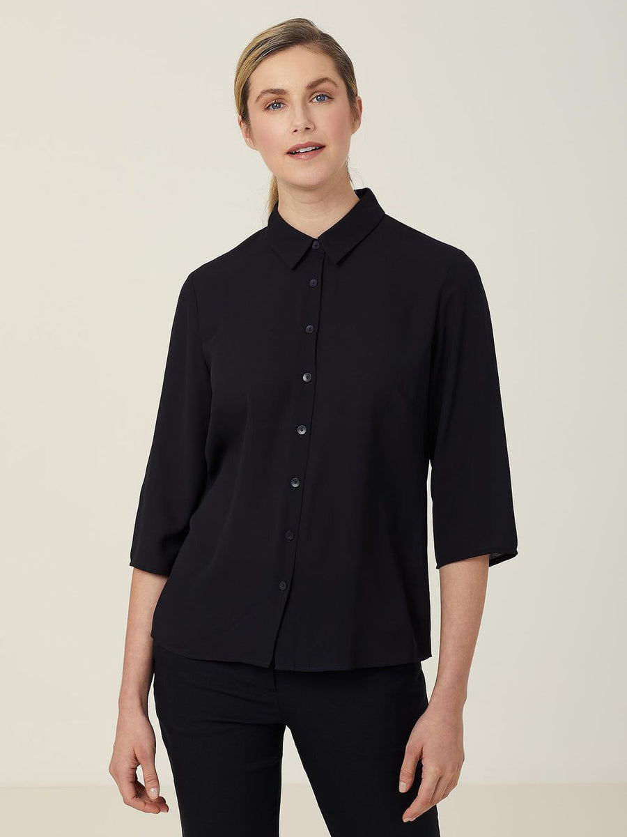 CATUKZ - NNT - Georgie 3/4 Sleeve Pleat Back Shirt Back