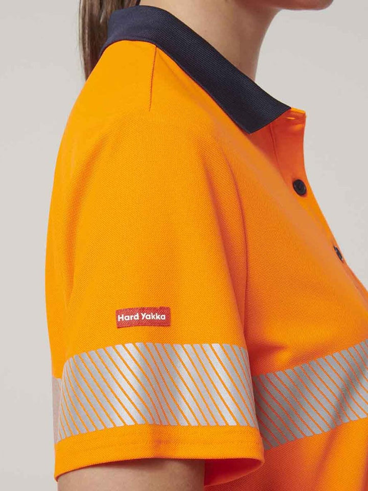 Y08602 - Hard Yakka - Womens Short Sleeve Hi-Vis Taped Polo