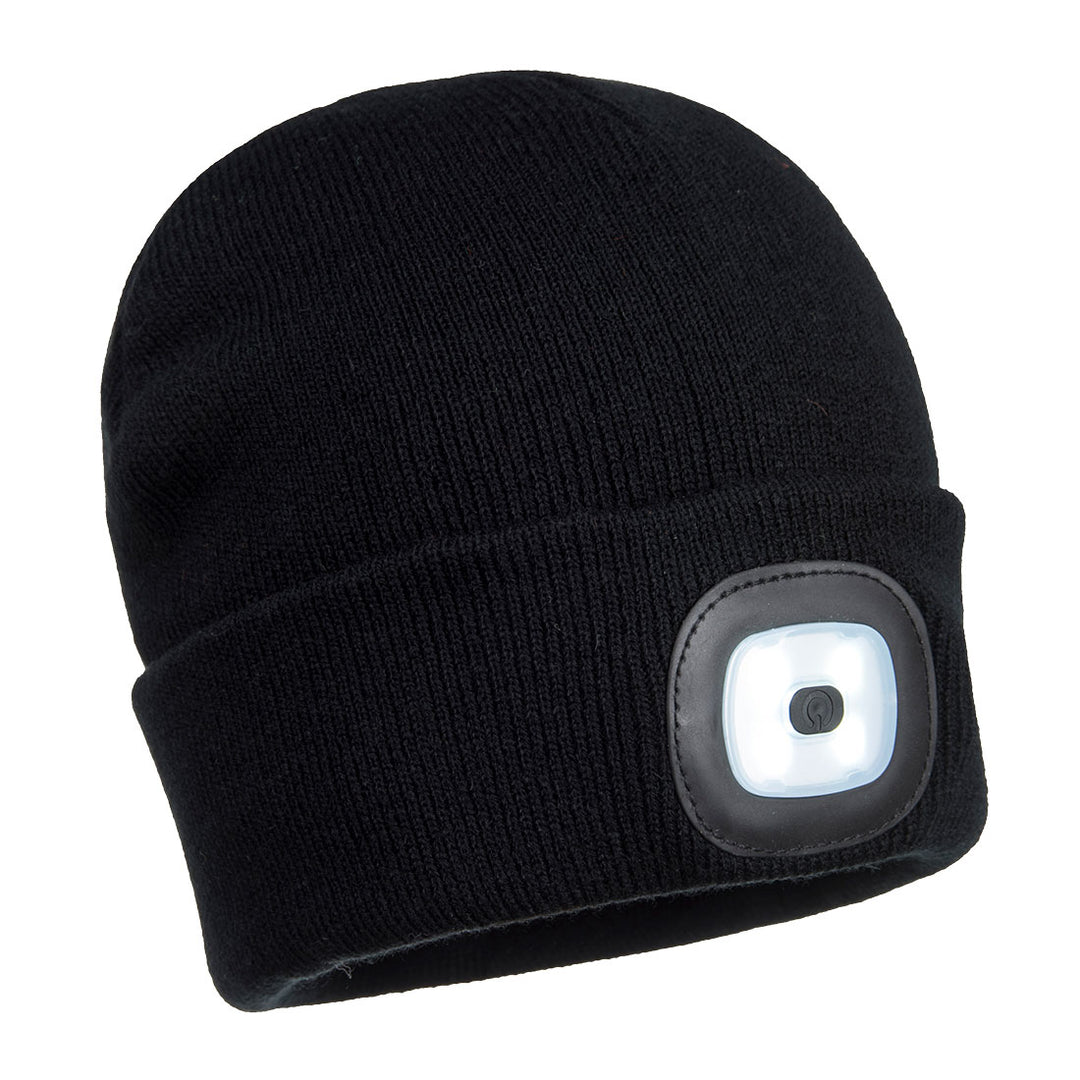 B029 - Portwest - Beanie LED Head Light USB Rechargeable - Black