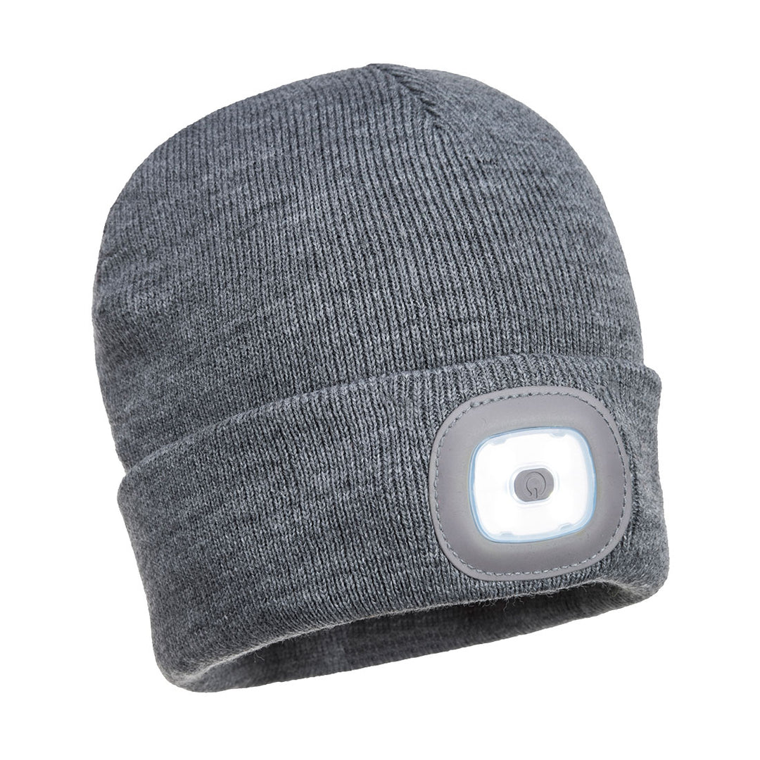 B029 - Portwest - Beanie LED Head Light USB Rechargeable - Grey