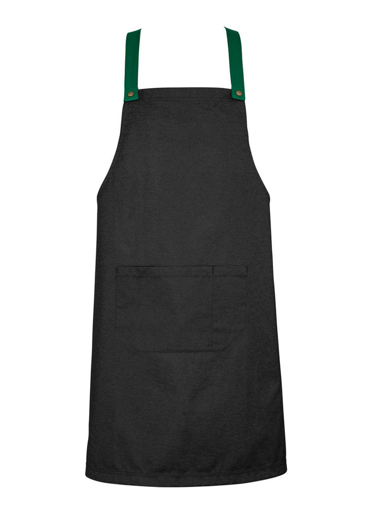 BA55 - Biz Collection - Urban Bib Apron (contrasting BA52 colour strap options) - Slate-Green