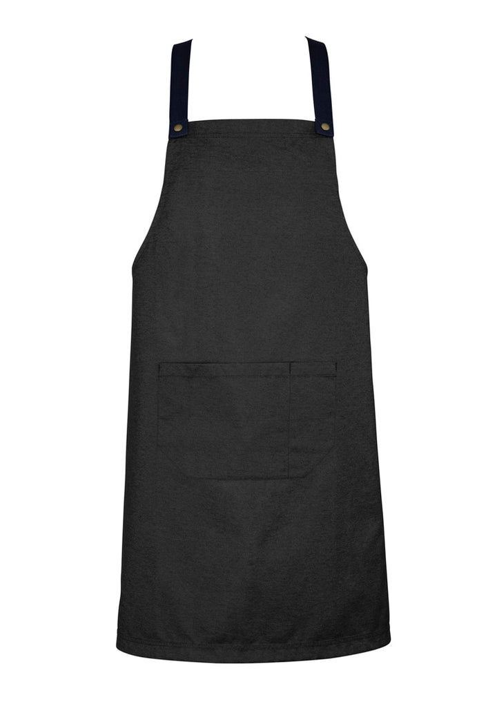 BA55 - Biz Collection - Urban Bib Apron (contrasting BA52 colour strap options) - Black-Navy