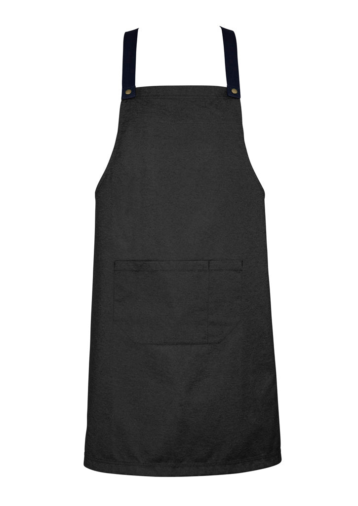 BA55 - Biz Collection - Urban Bib Apron (contrasting BA52 colour strap options) - Slate-Navy