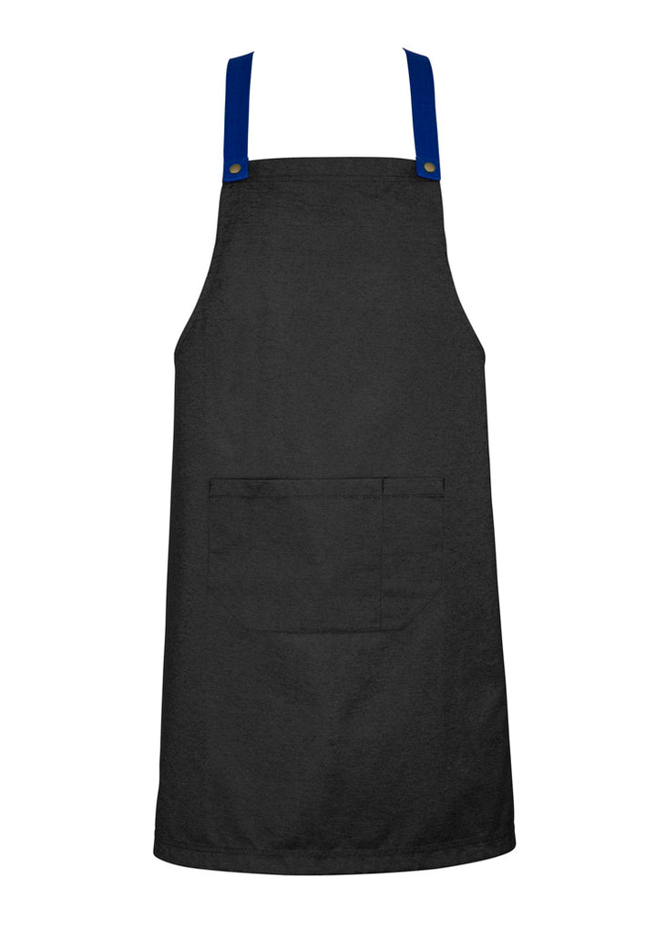 BA55 - Biz Collection - Urban Bib Apron (contrasting BA52 colour strap options) - Slate-Royal