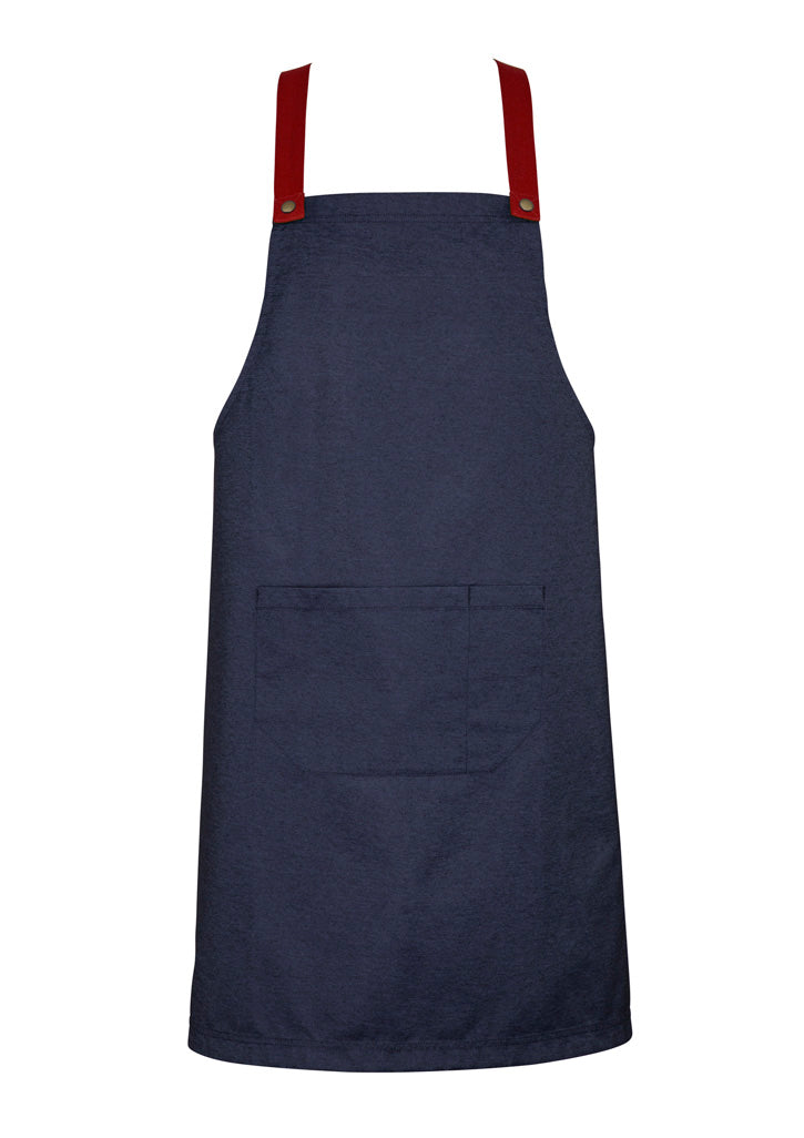 BA55 - Biz Collection - Urban Bib Apron (contrasting BA52 colour strap options) - Blue-Red