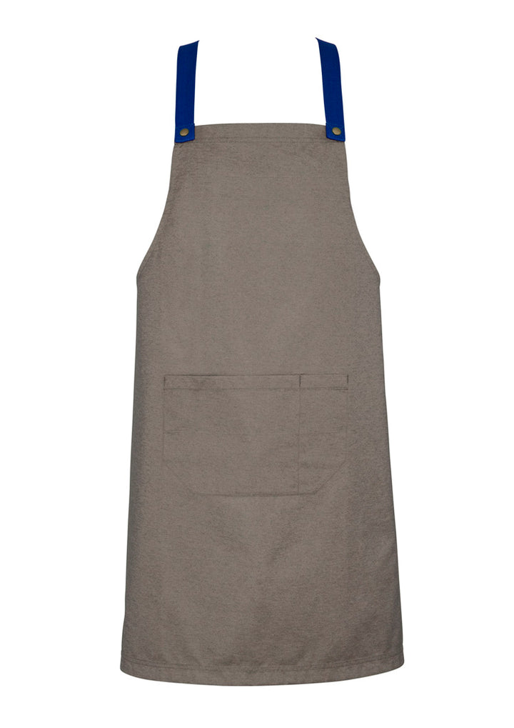 BA55 - Biz Collection - Urban Bib Apron (contrasting BA52 colour strap options) - Natural-Royal