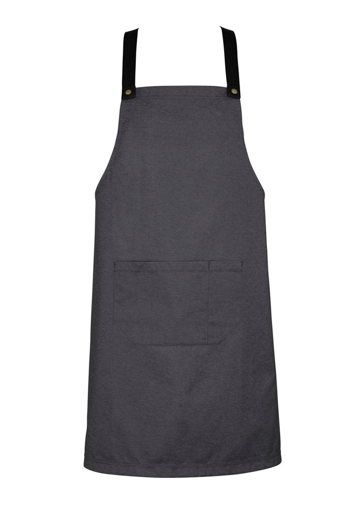 BA55 - Biz Collection - Urban Bib Apron (contrasting BA52 colour strap options) - Slate-Black