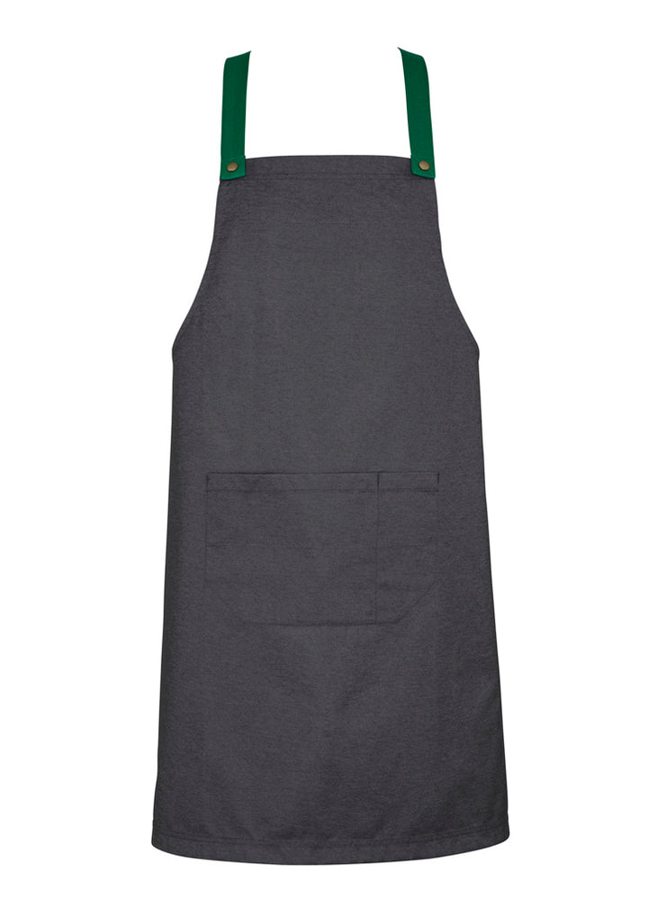 BA55 - Biz Collection - Urban Bib Apron (contrasting BA52 colour strap options) - Slate-Green