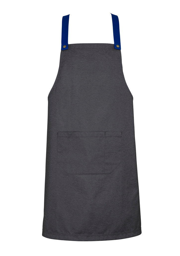 BA55 - Biz Collection - Urban Bib Apron (contrasting BA52 colour strap options) - Slate-Royal